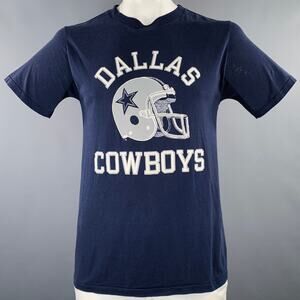 CHAMPION Size XL Navy Grey Graphic Polyester Cotton Crew Neck T-shirt